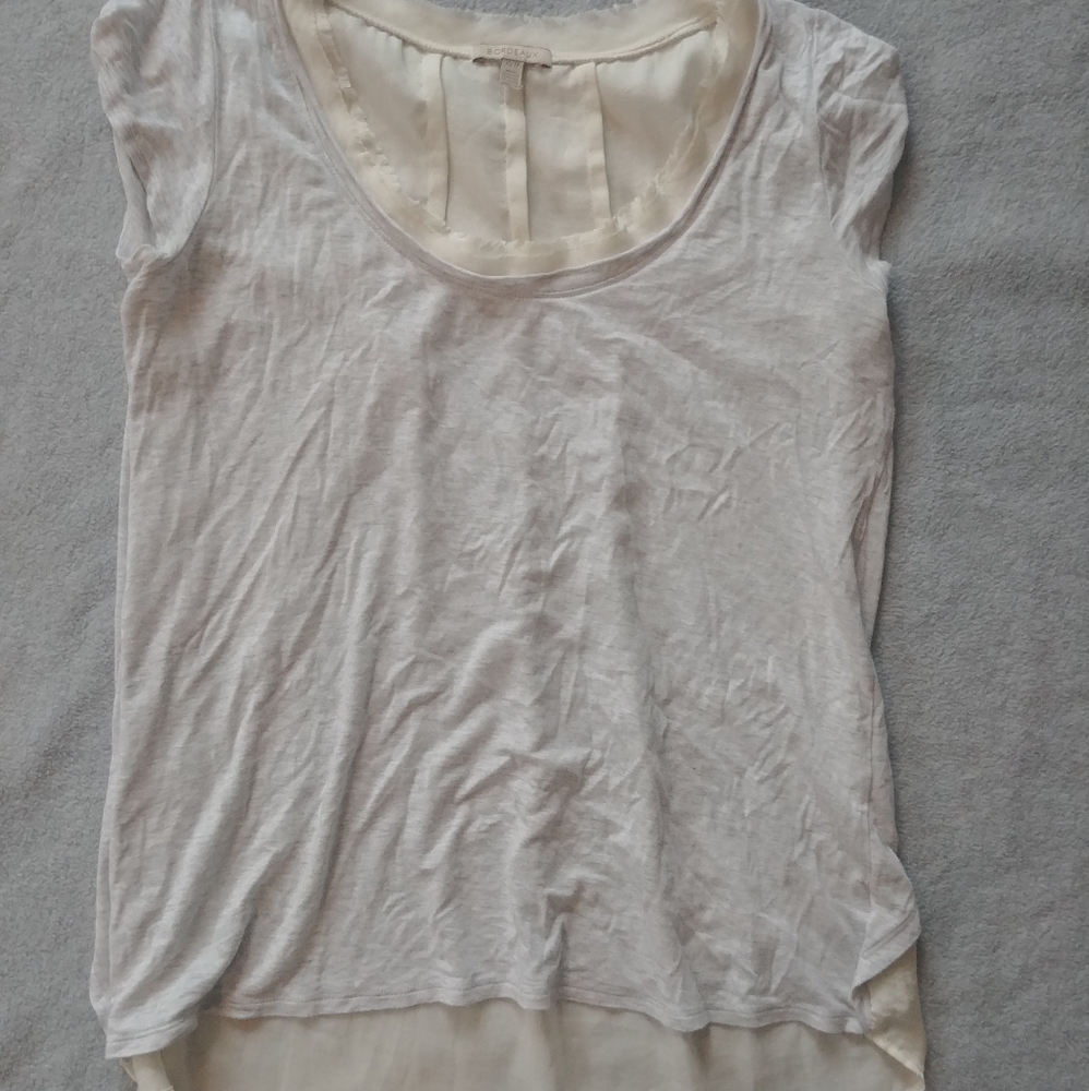 Bordeaux women's high-low layered top-XS